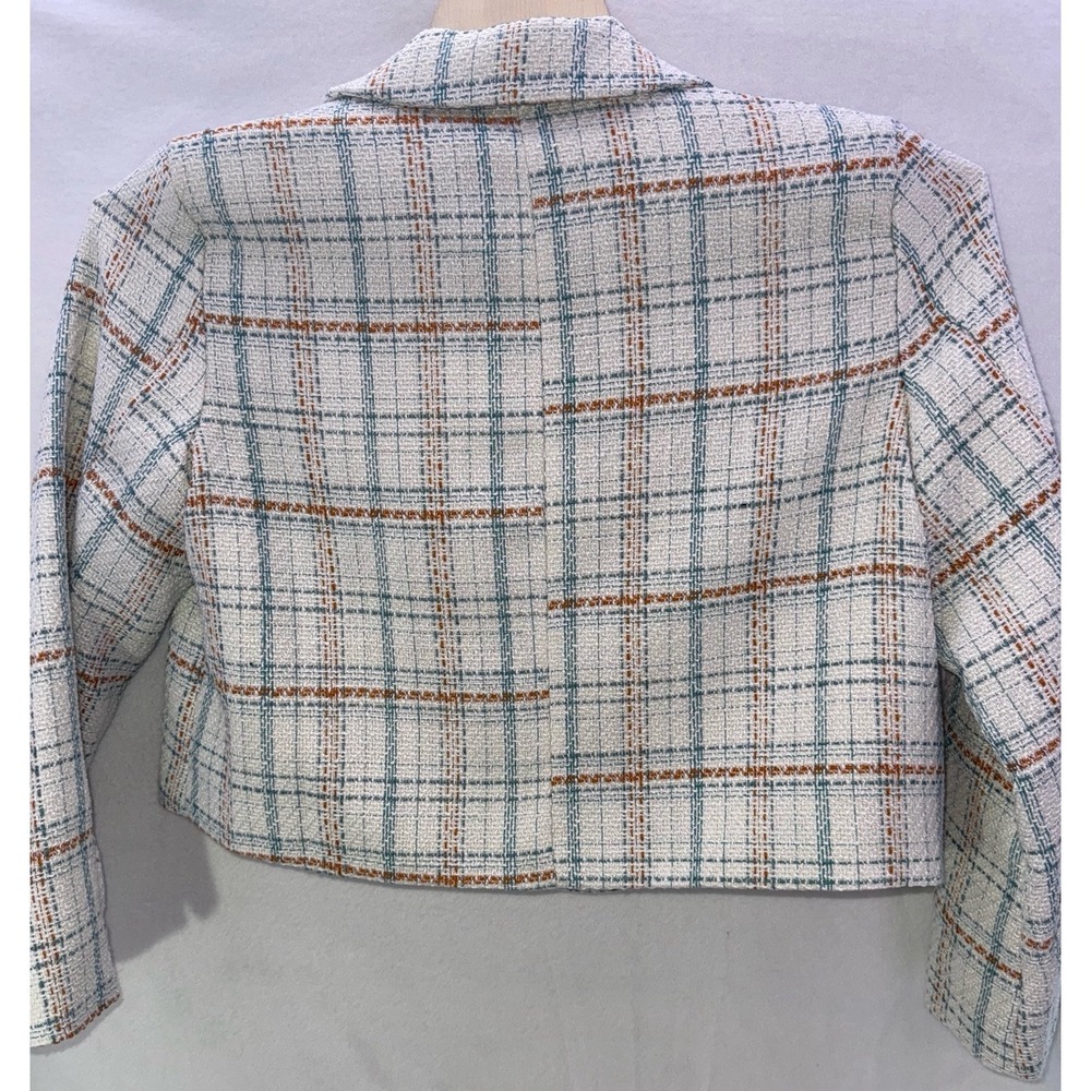 LC Lauren Conrad Plaid Blazer - Cream, Blue, Brown - Picture 2 of 11